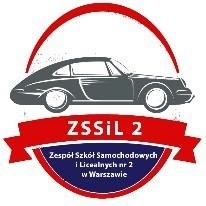 Logo w kształcie tarczy z samochodem