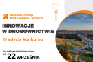 Teksty obok fotografii krajobrazowej węzła drogowego