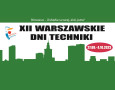Plakat reklamujący Warszawskie Dni Techniki, przedstawiający zarys wieżowców Warszawy