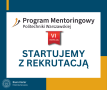Grafika zawierająca napis "Program Mentoringowy Politechniki Warszawskiej. Startujemy z rekrutacją".